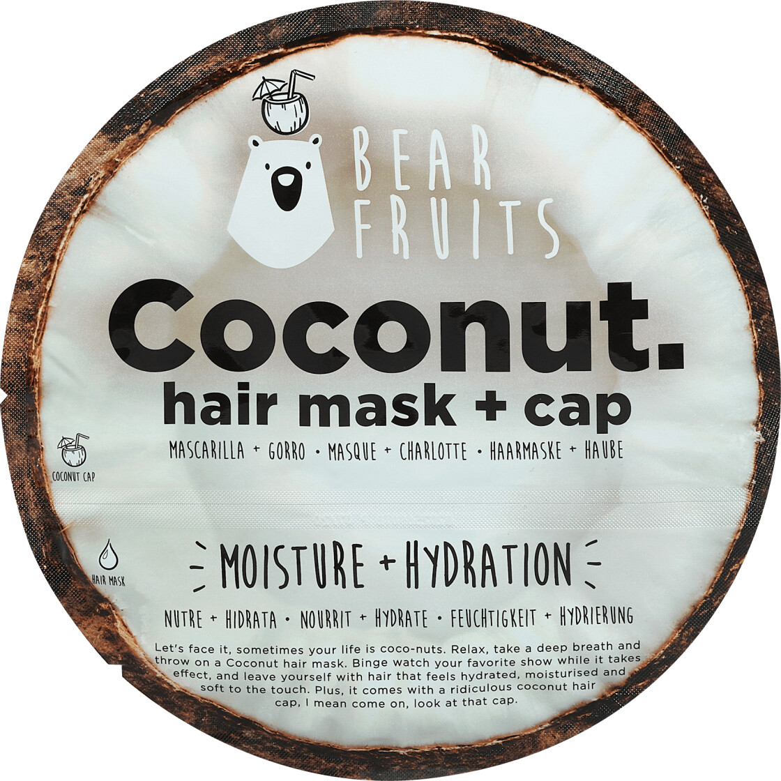 Photos - Hair Product Bear Fruits Bear Fruits Coconut Hair mask + cap (20 ml)