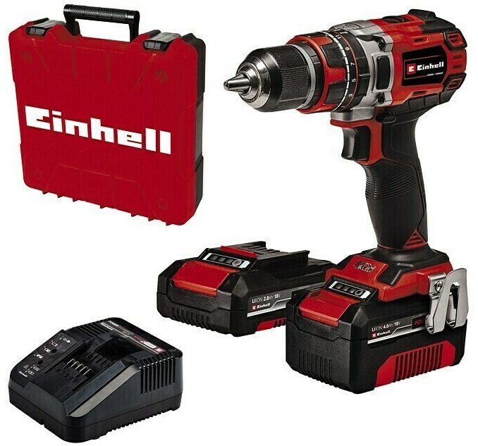 Einhell TP-CD 18/80 Li-i BL (1x Battery 2 Ah + 1x Battery 4 Ah + charger +E-Box)