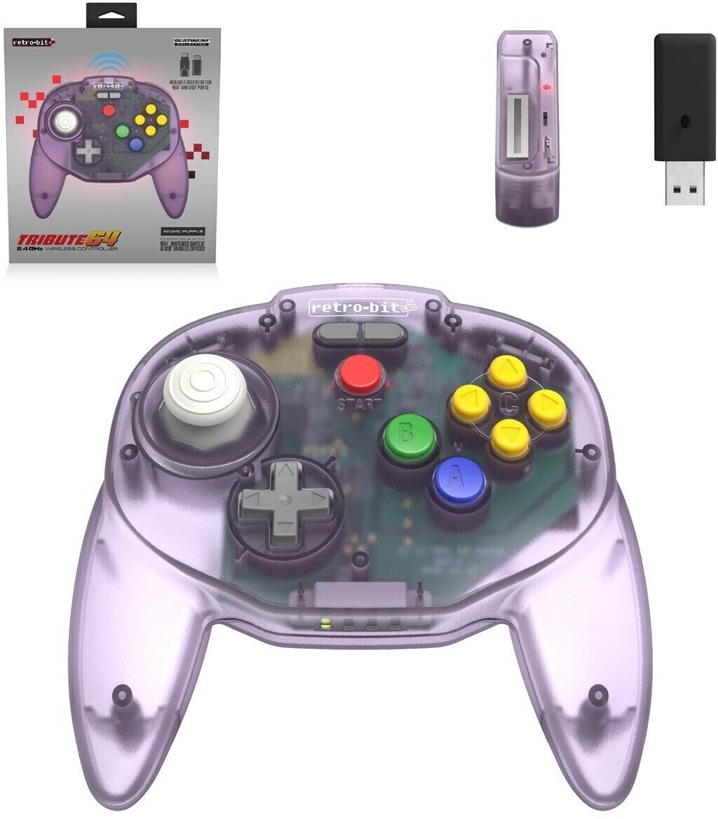 Retro Bit Tribute64 Wireless Controller Nintendo Switch Atomic Purple