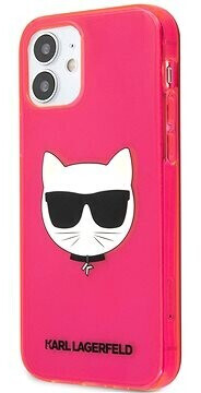 Karl Lagerfeld TPU Choupette Head Kryt for Apple iPhone 12 mini Fluo Pink