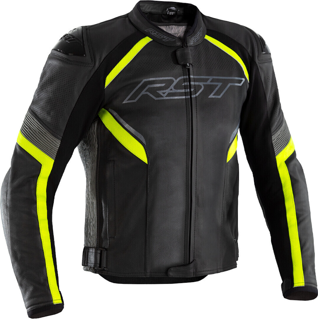 RST Blouson cuir Sabre Airbag noir/jaune