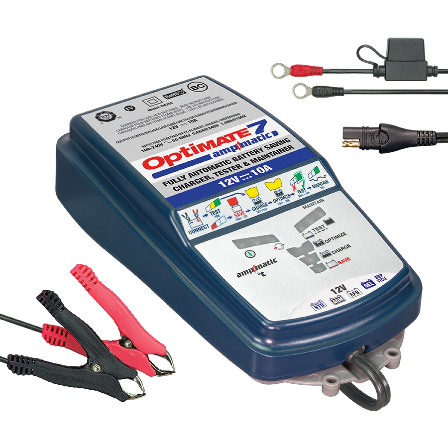 OptiMate Solar Car Kit – 12V Batterie-Ladegerät über OBDII-Anschluss, Mit 20W Solarpanel, Für Fahrzeuge