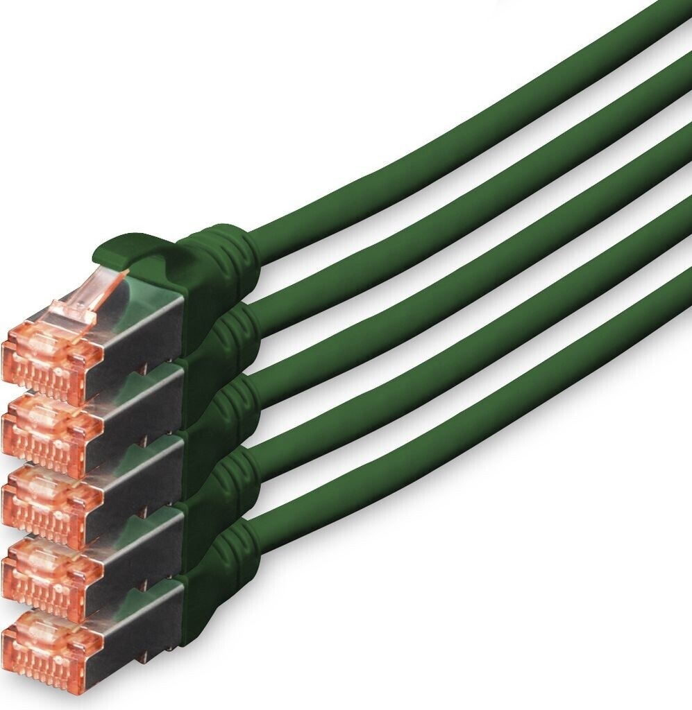 Digitus CAT 6 S-FTP Patchkabel Cu LSZH AWG 27/7 10m 5 Stück Grün (DK-1644-100-G-5)