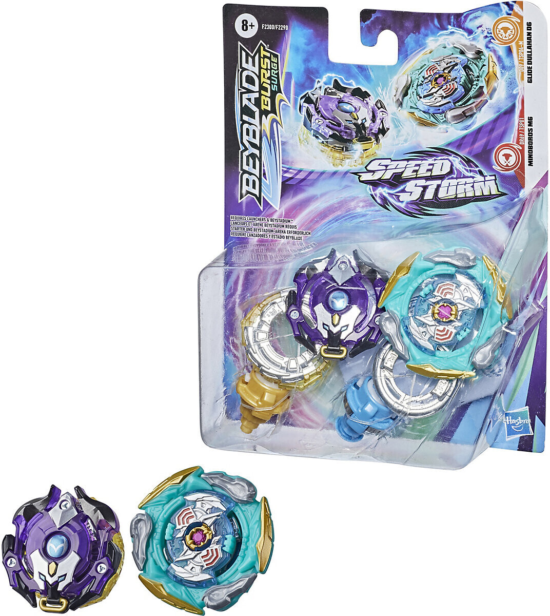 Beyblade Burst Surge Speedstorm Glide Dullahan D6 und Minoboros M6
