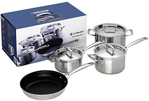 Le Creuset 3-Ply Stainless Steel Cookware Set 4 pcs