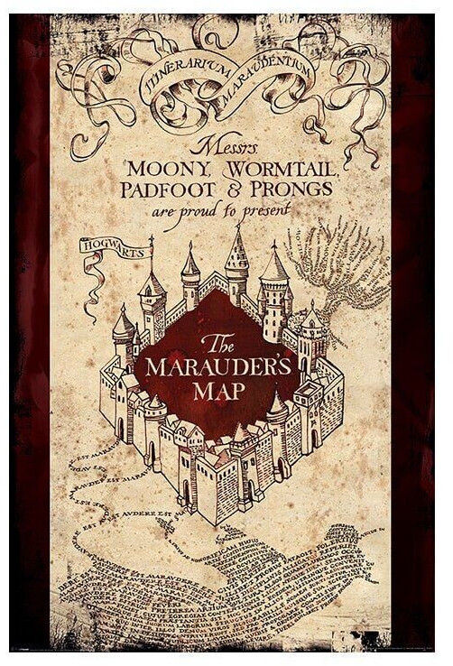 Wizarding World Poster Harry Potter la carte du maraudeur au