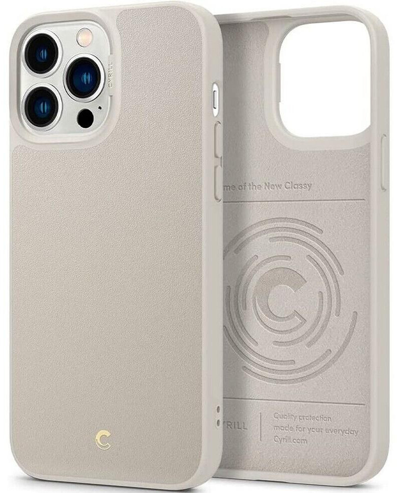 Spigen Cyrill Leather Brick iPhone 13 Pro Max Beige