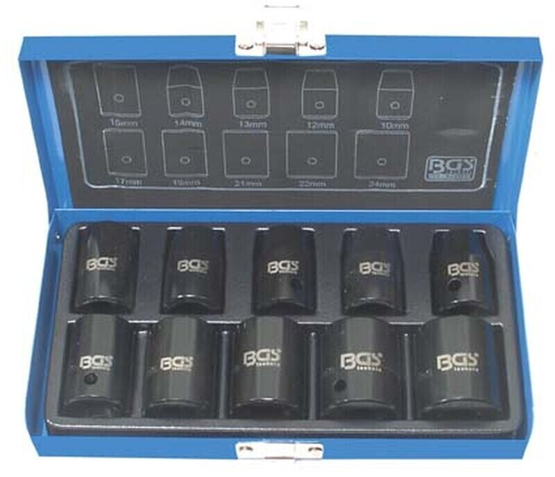 BGS Kraft-Steckschlüssel-Einsatz-Satz 10 - 24 mm 10-tlg. (5205) ab 18,83 €  | Preisvergleich bei