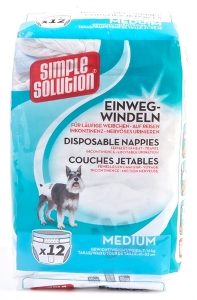 Simple Solution Couche pour chien M 41-53cm 12 pcs Simple Solution Couche pour chien M 41-53cm 12 pcs