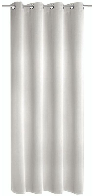 Cortina Ellen Color Gris Plata - 140x245 Cm, Tela Poliéster/microfibra, Opaca, Con Banda Universal O Trabillas