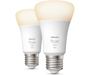 Philips Hue White E27 Bulb DIM 9W/2700K 2er Set (929001821623)