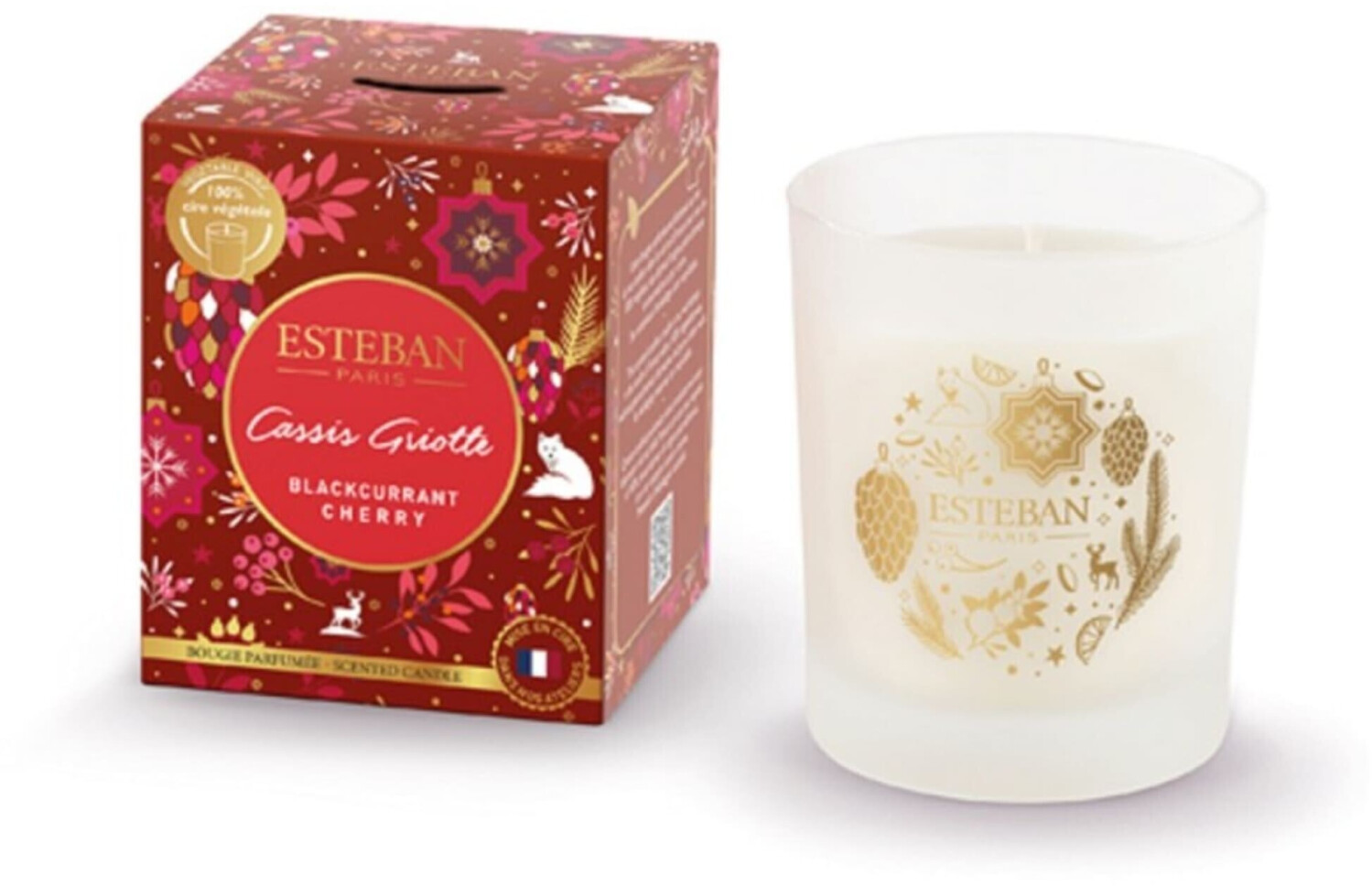 Estéban Bougie parfumée de Noel cassis griotte