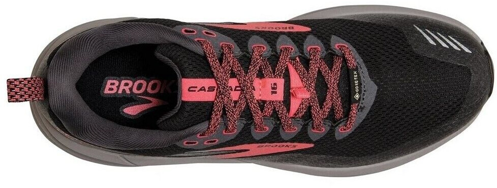 Brooks Cascadia 16 GTX Women black blackened pearl coral ab 104 00
