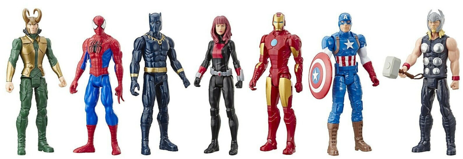 Méga coffret 7 figurines articulées Spider Man Hulk Captain America Marvel  Aveng