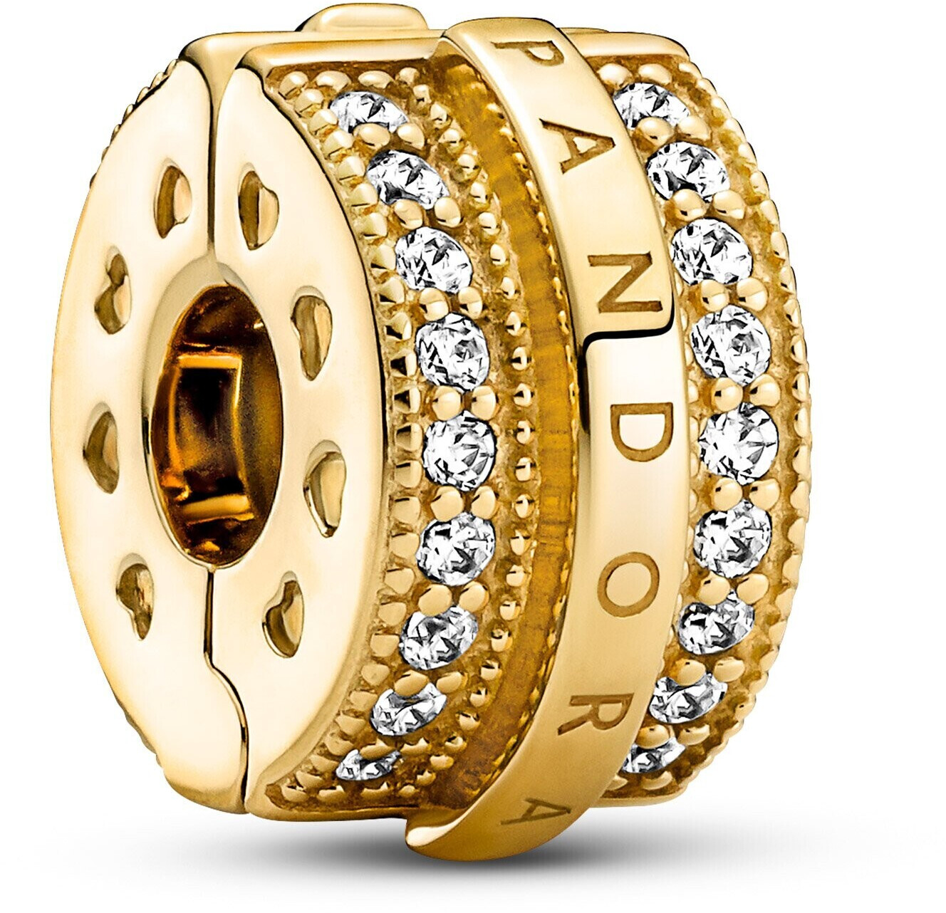 Pandora Sparkling Pavé Lines & Logo Clip Charm (769042C01)