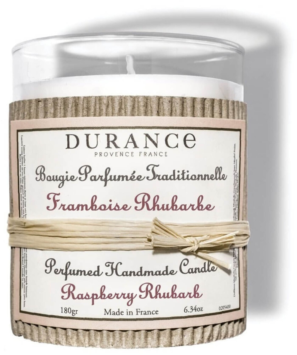 Durance Bougie parfumée framboise rhubarbe