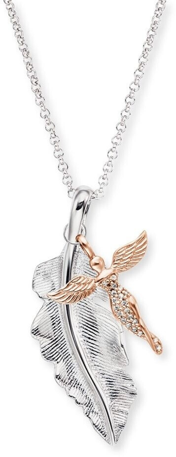 Engelsrufer Necklace Feather & Angel (ERN-FEDER-ANGEL) rosè/silver
