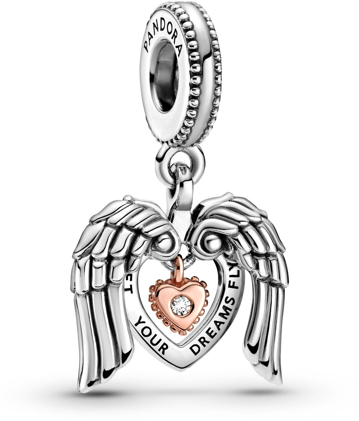 Pandora Club 2021 Angel Wings & Heart Dangle Charm (789296C01)