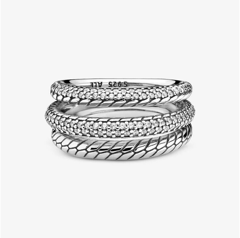 Pandora Schlangengliedermuster dreifacher Pavé-Ring (199083C01) ab 89 ...