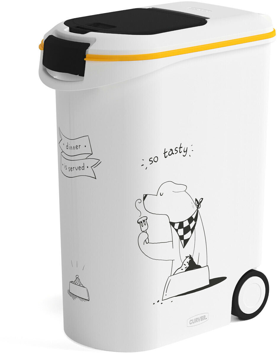 Curver Dry Food Container on Rolls Dinner is Served Dog 54L
