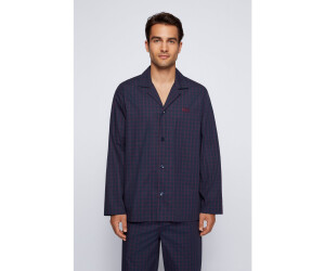 Hugo Boss Pyjama Urban M blau/grau/rot Baumwolle langarm in Geschenkebox 