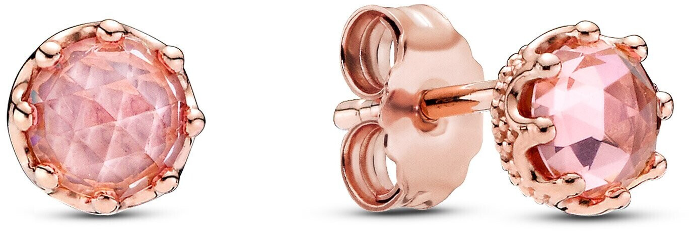 Pandora Pink Sparkling Crown Stud Earrings (288311C01)