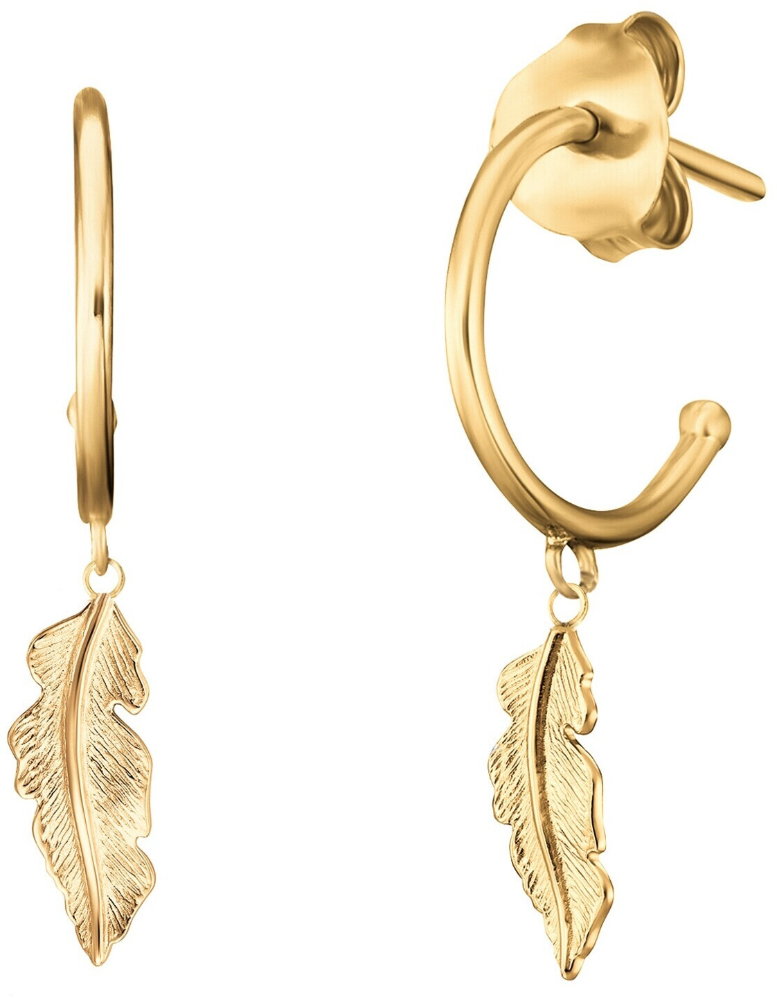 Engelsrufer Hoop Earrings Feather (ERE-FEDER-G-CR)