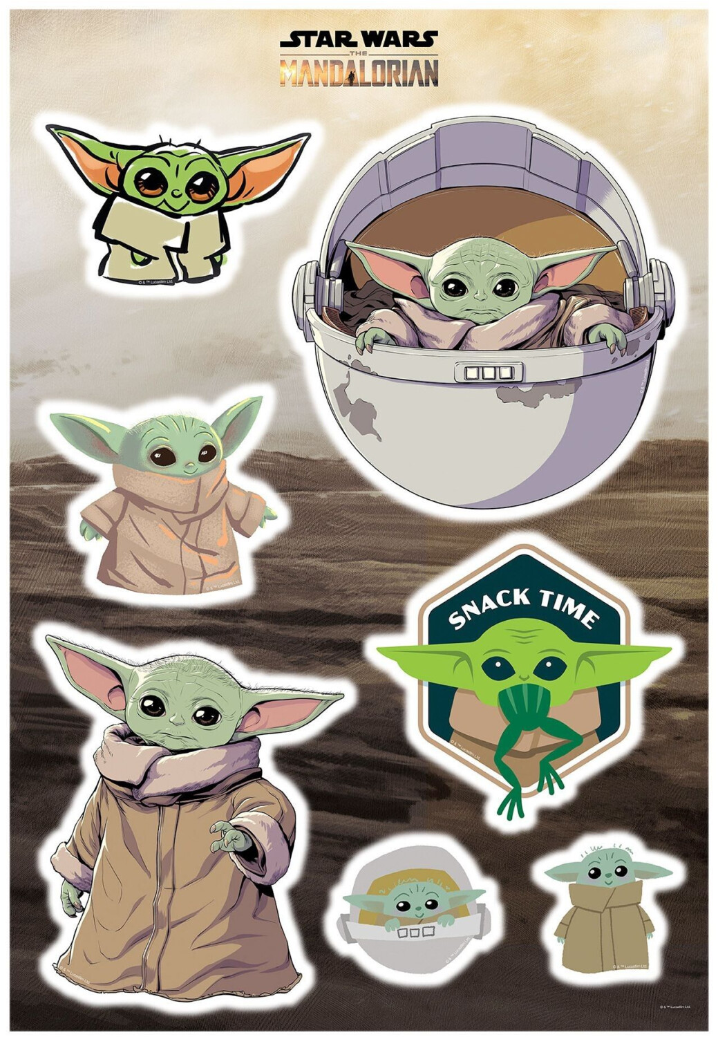 Komar Stickers géants the child cluster Mandalorian