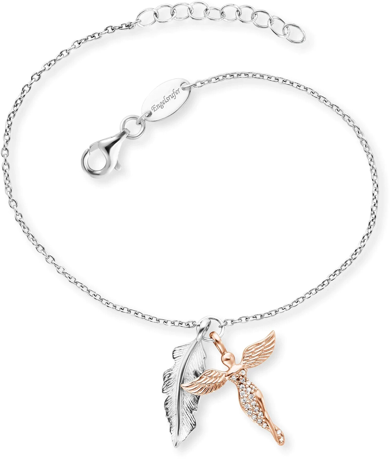 Engelsrufer Bracelet Feather & Angel (ERB-FEDER-ANGEL-ZI) rosé