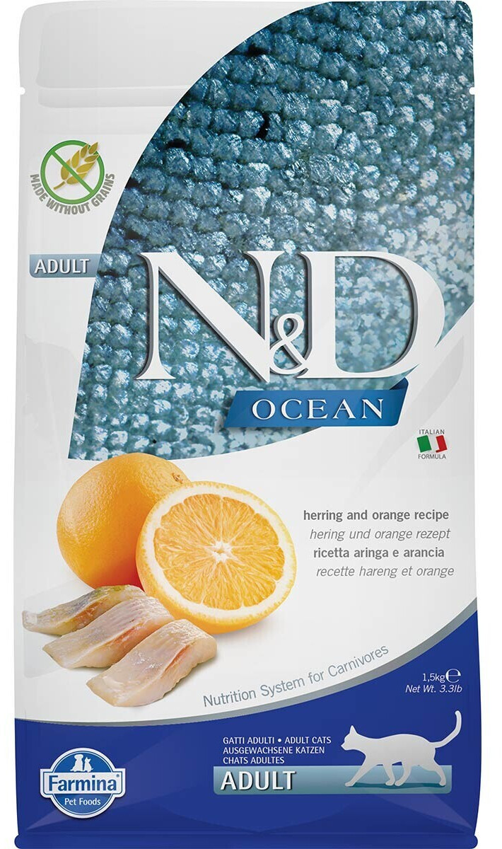 Farmina N&D Adult Cat Ocean Herring & Orange Dry Food 1,5kg