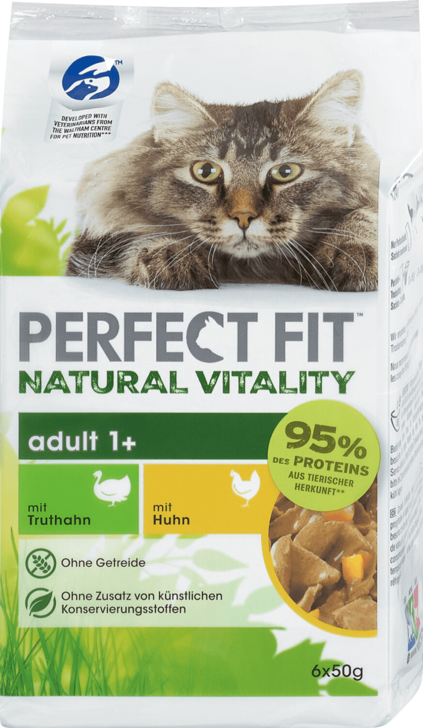 Perfect Fit Cat Natural Vitality Adult 1+ with chicken and turkey 6x50g