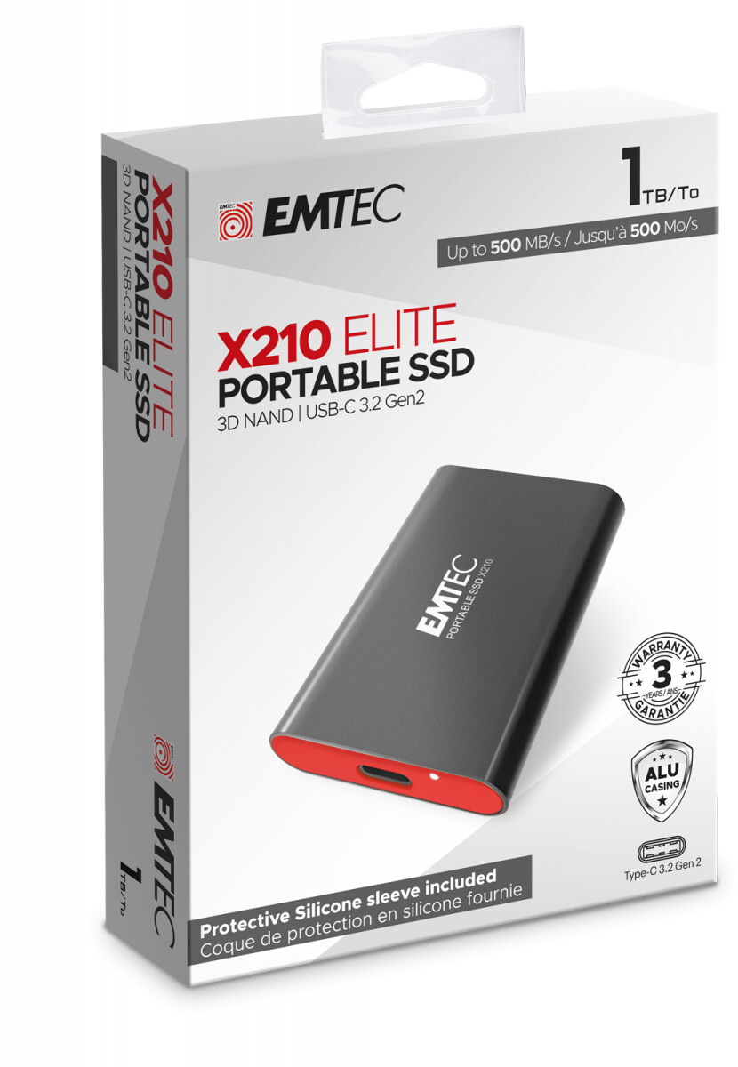 Disque SSD externe portable USB-C & USB-A 256 Go - Transcend ESD310C Noir -  Disque dur externe - Transcend