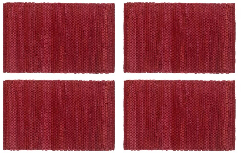 vidaXL Placemats Chindi Uni 30 x 45 cm red (4 pcs)