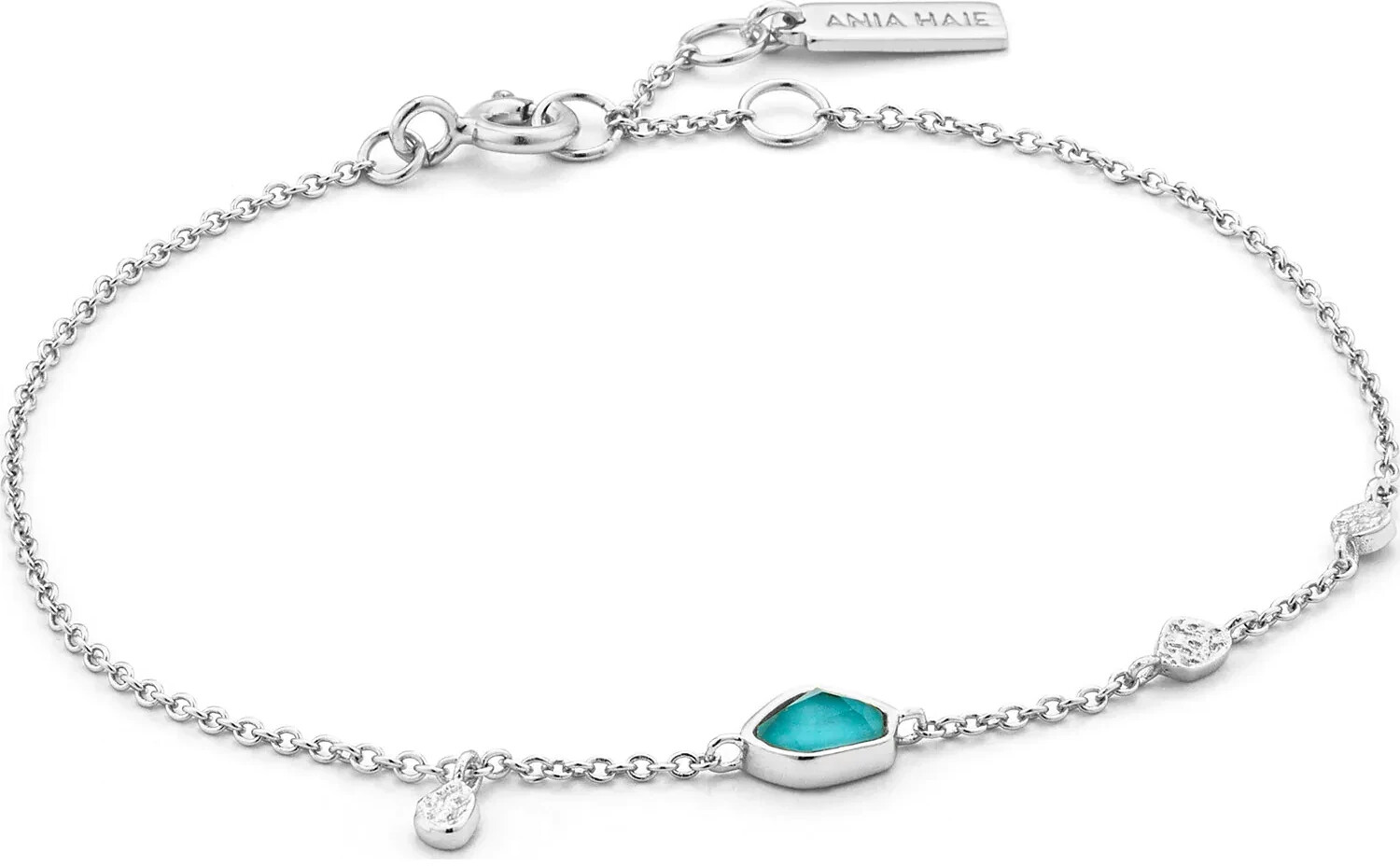 Ania Haie Turquoise Discs Bracelet (B014-01) silver