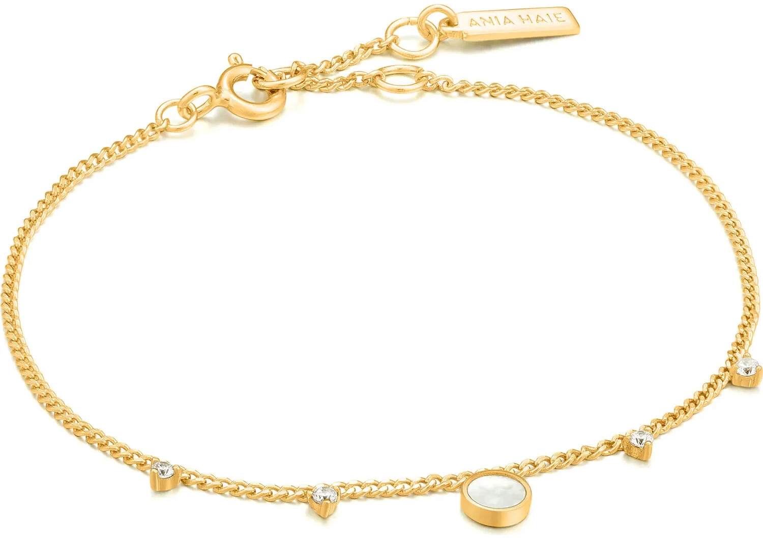 Ania Haie Mother Of Pearl Drop Disc Bracelet (B022-03)