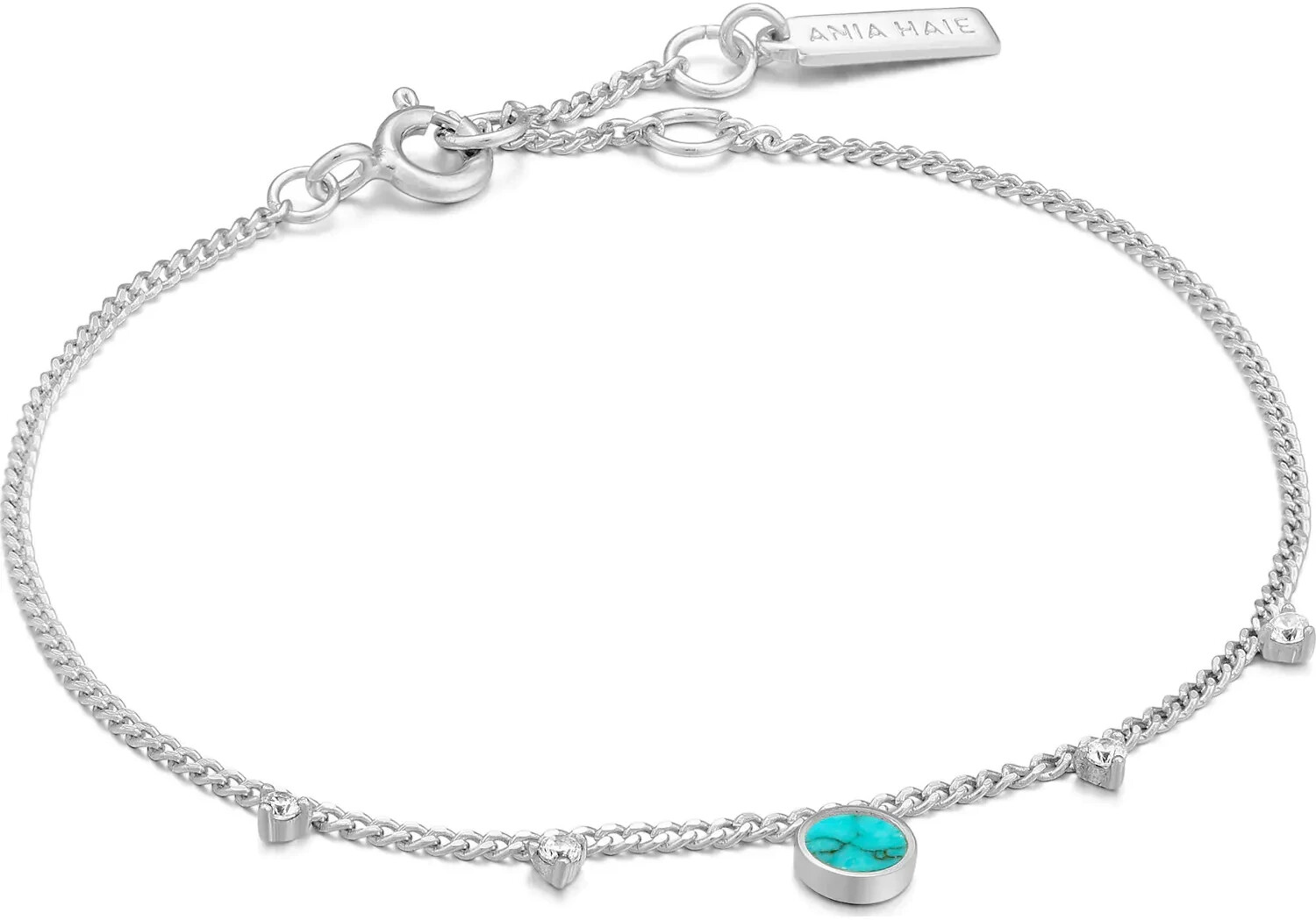 Ania Haie Mother Of Pearl Drop Disc Bracelet (B022-03) silver