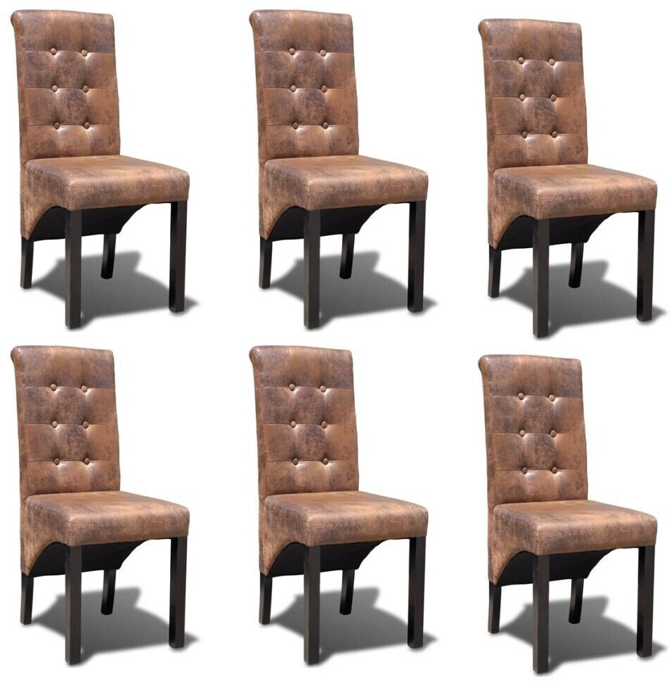 vidaXL Chaise de salle à manger marron similicuir (6 pièces)