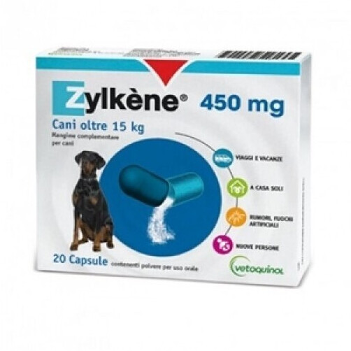 Vetoquinol Zylkene for dogs 15-60 kg 450mg 20 Tablets