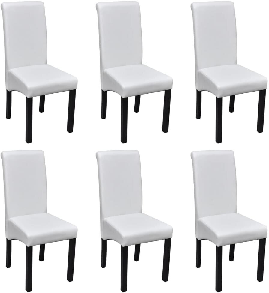 vidaXL Chaise de salle à manger blanc similicuir (6 pièces)