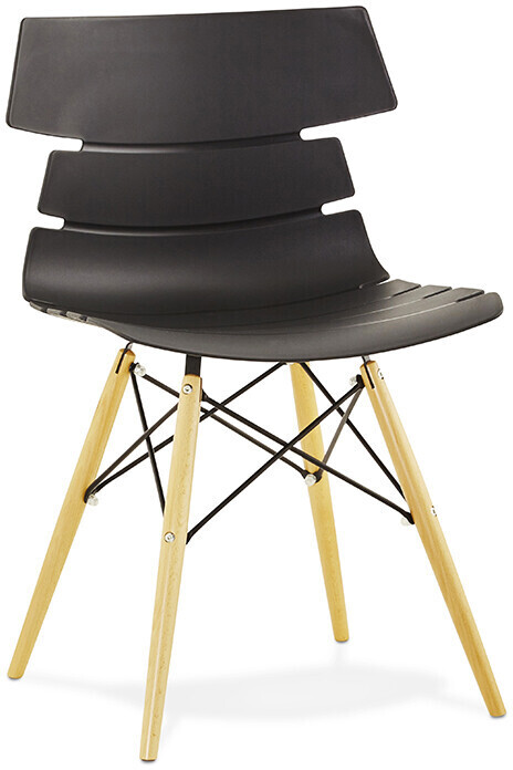 Kokoon Design Chaise scandinave noir/hêtre