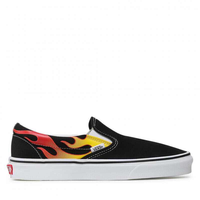 Black flame slip on vans new arrivals