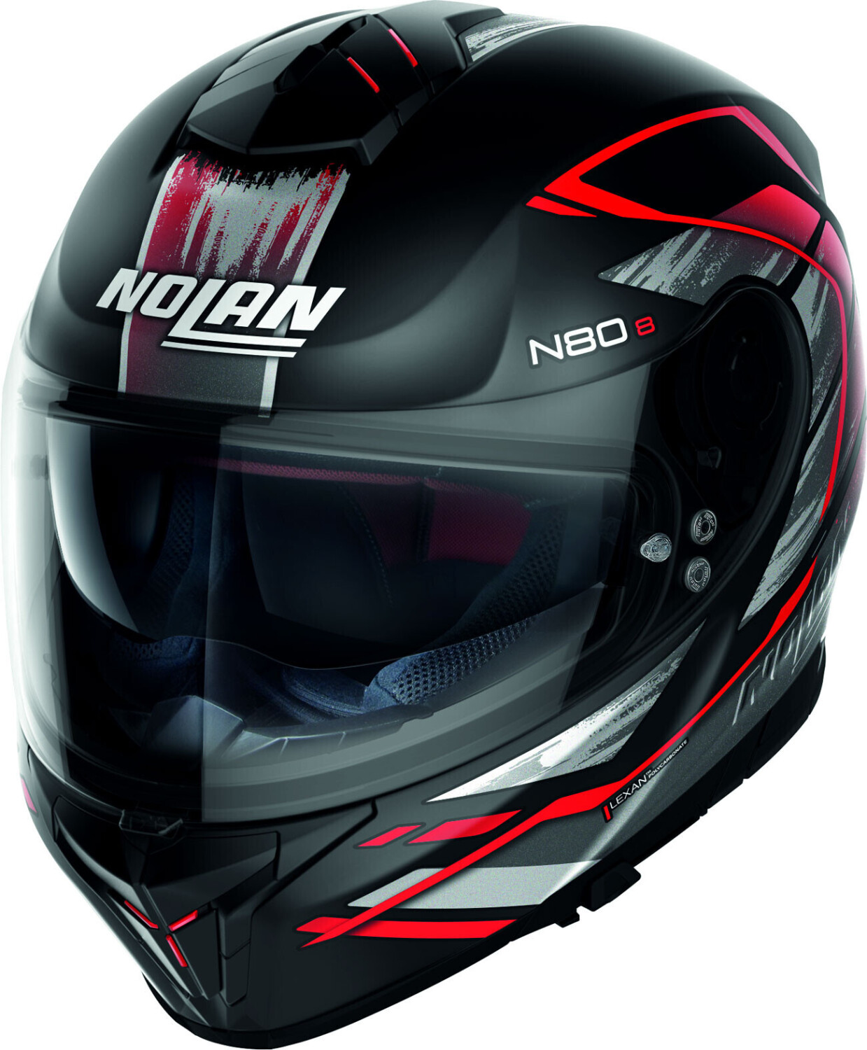 Nolan N80-8 Thunderbolt N-Com Flat noir/rouge