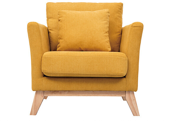 Miliboo Fauteuil Oslo jaune moutarde