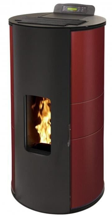 Interstoves Gianni 9 kW étanche avec kit conduit 100/150 bordeaux télécommande