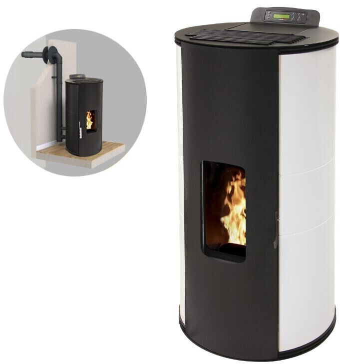 Interstoves Gianni 9 kW étanche avec kit conduit sortie ventouse blanc télécommande WiFi