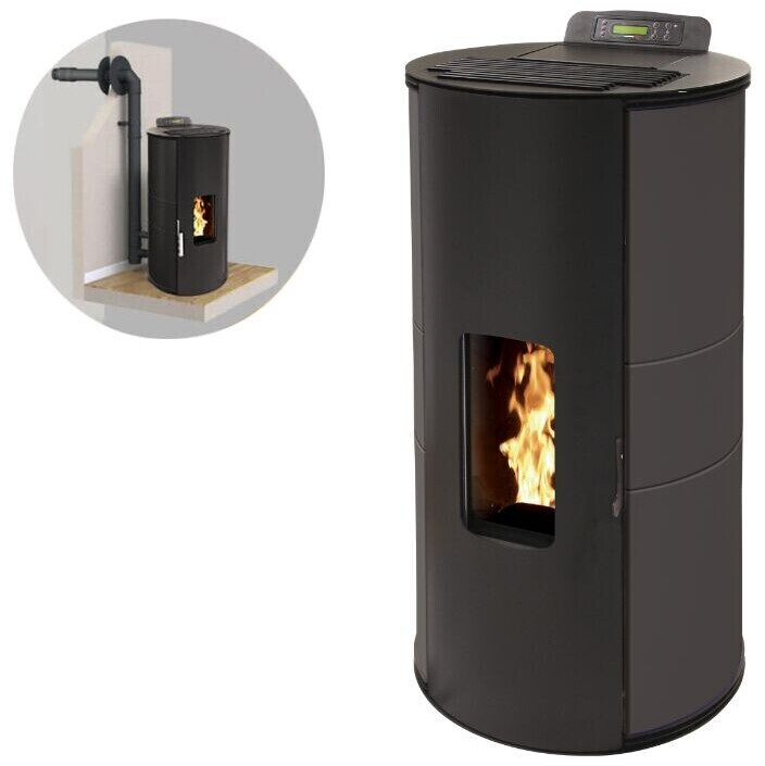 Interstoves Gianni 9 kW étanche avec kit conduit sortie ventouse noir télécommande