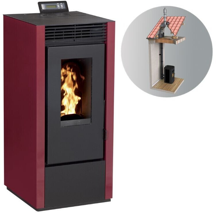 Interstoves Marina 11 kW étanche avec kit conduit 80/125 télécommande bordeaux