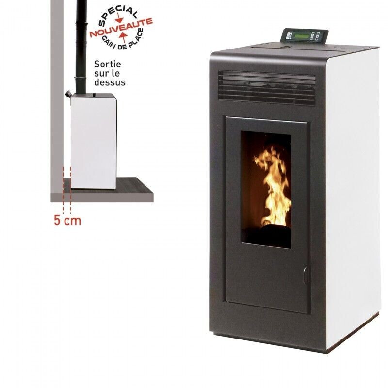 Interstoves Marina 11 kW étanche avec kit conduit 80/125 blanc télécommande sortie dessus