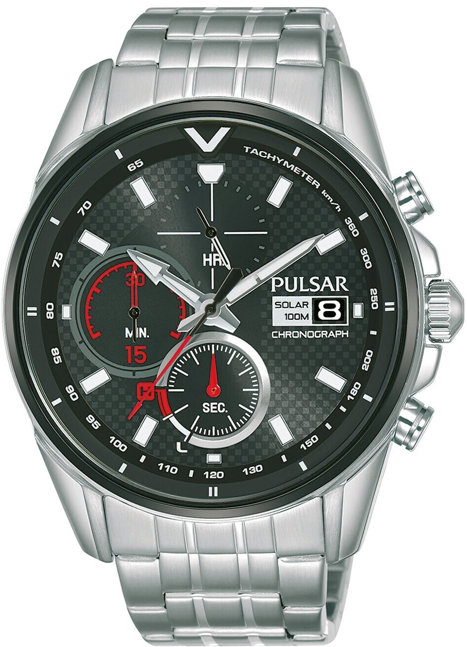 Pulsar chronograph solar 100m sale