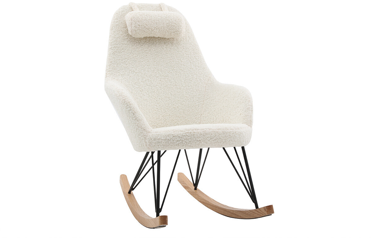 Miliboo Jhene blanc laine bouclée